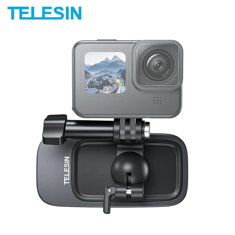 TELESIN 360 ° Magnetic support for backpack clamp with 316 stainless steel rotation for GoPro11 Hero 13 12 11 10 9 8 camera accessories