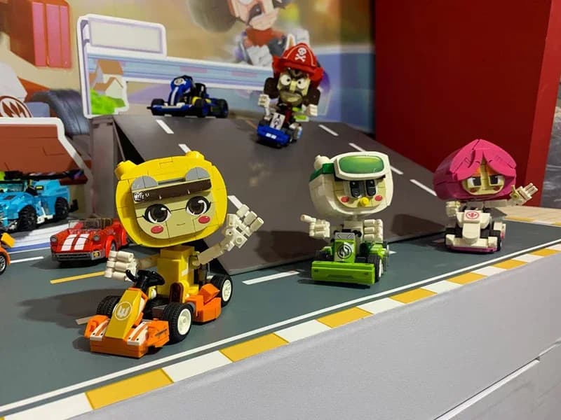 Kart Racing Series Bricks Toys Alloy Starship Marshmallow Pyron SR Atlas Novice Practice Car Set Building Blocks Mini Model Kit