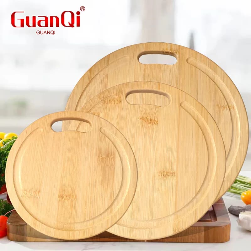 Tagliere da Cucina in Bambù Naturale, Spesso, a Doppio Lato, per Alimenti, Frutta e Carne