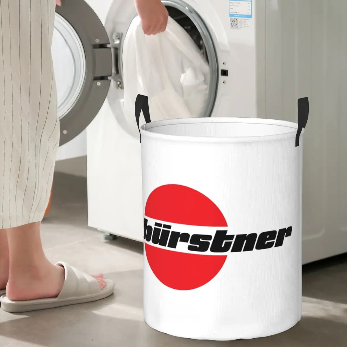 Foldable Bedding Baskets with Burstner Logo dirty Clothes Toys Basket Holders Organizer Bag for Home