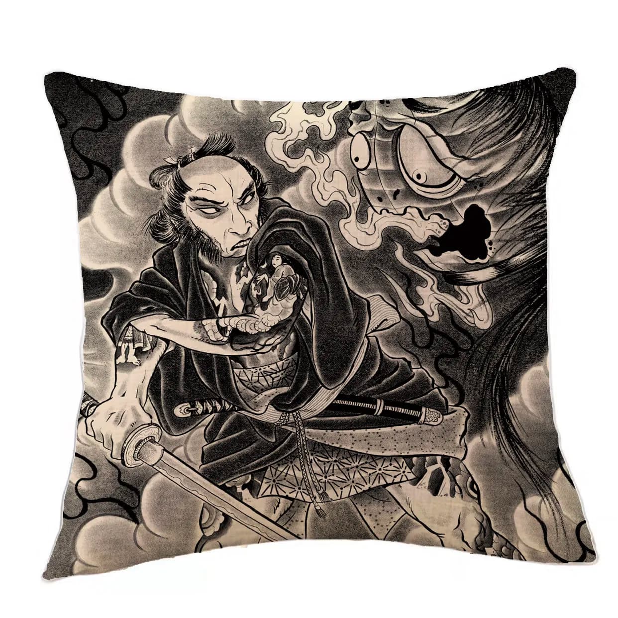 Fodera per cuscino morbido in stile giapponese, federa decorativa per la casa, per soggiorno, camera da letto, decorazione per negozio di tatuaggi