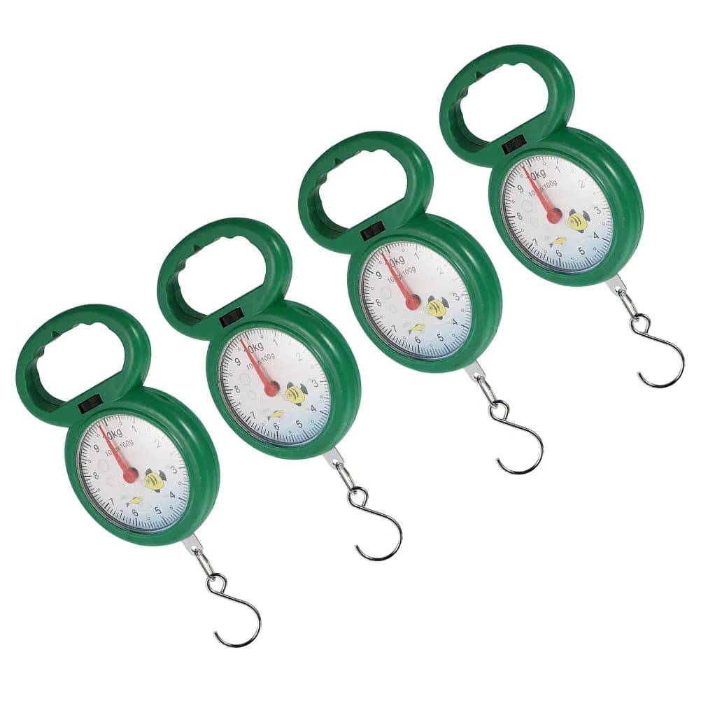 Set di 4 Bilance Portatili a Molla con Gancio in Plastica, Mini Bilancia Portatile per Bagagli, Cucina, Pesca e Uso Esterno