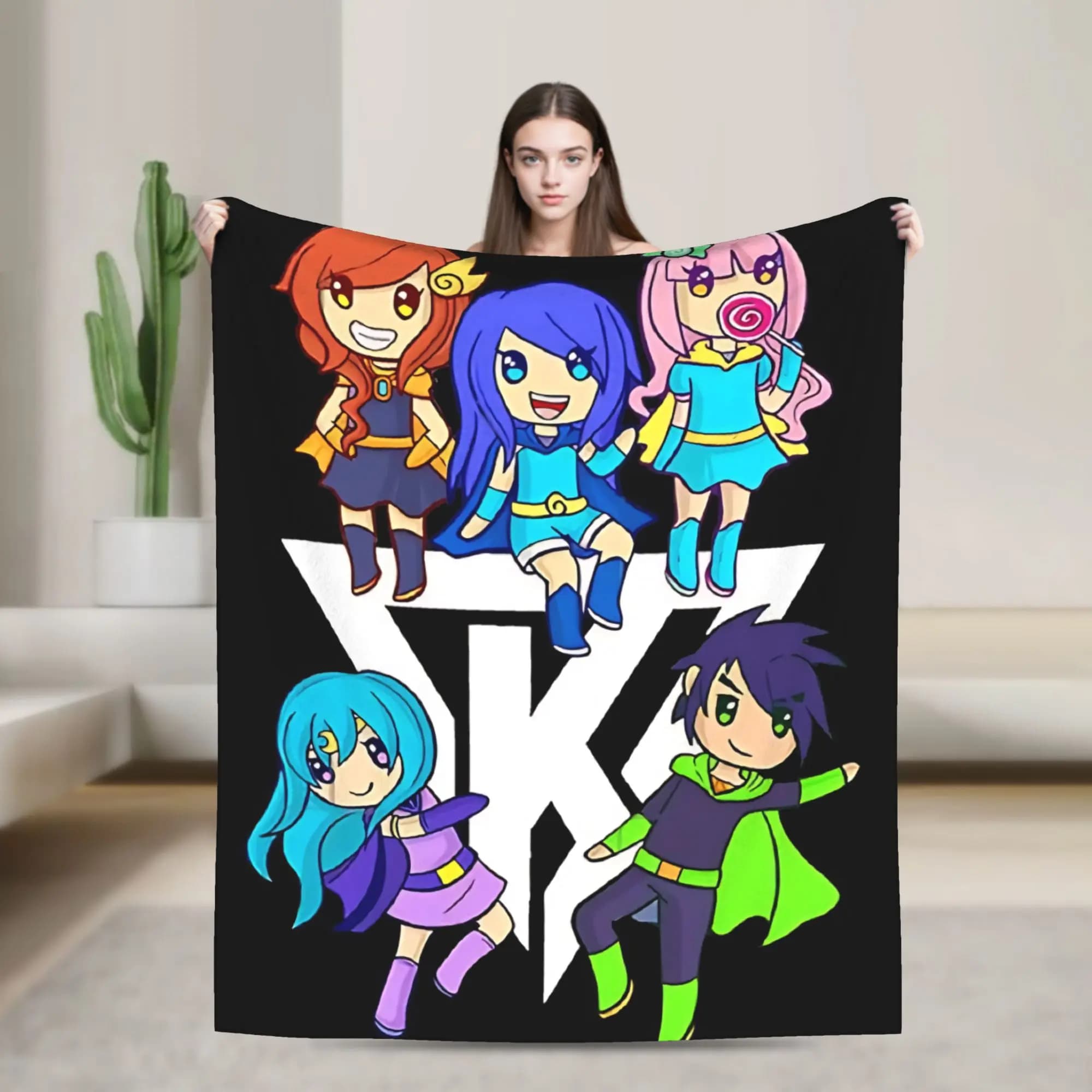 Gacha life Game Super Warm Blankets Decorative Plush Throw Blanket Street Trend Outdoor Flannel Bedspread Sofa Bed Cover