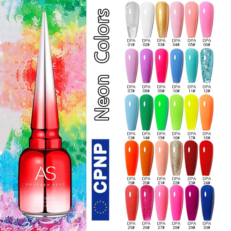 AS 15ml Smalto gel per unghie al neon Super splendido colore estivo per manicure per unghie 15ml Semi permanente Soak off Vernice gel per unghie UV LED