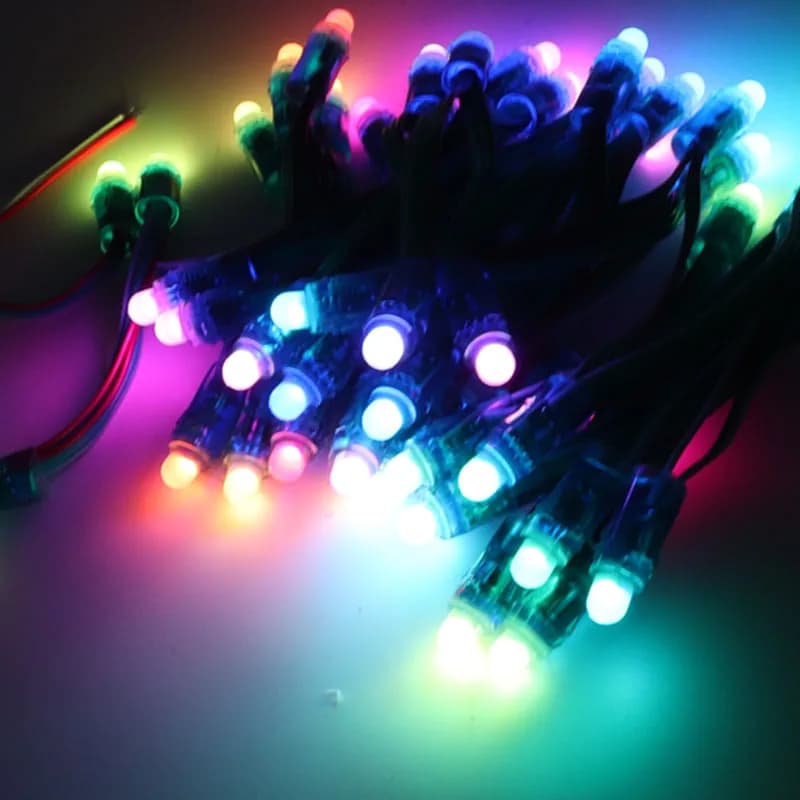 New 12mm WS2811 RGB LED Pixel Light Module 100LEDs IP68 Waterproof 5V LED String Lights for Party Holiday Wedding Festival Decor