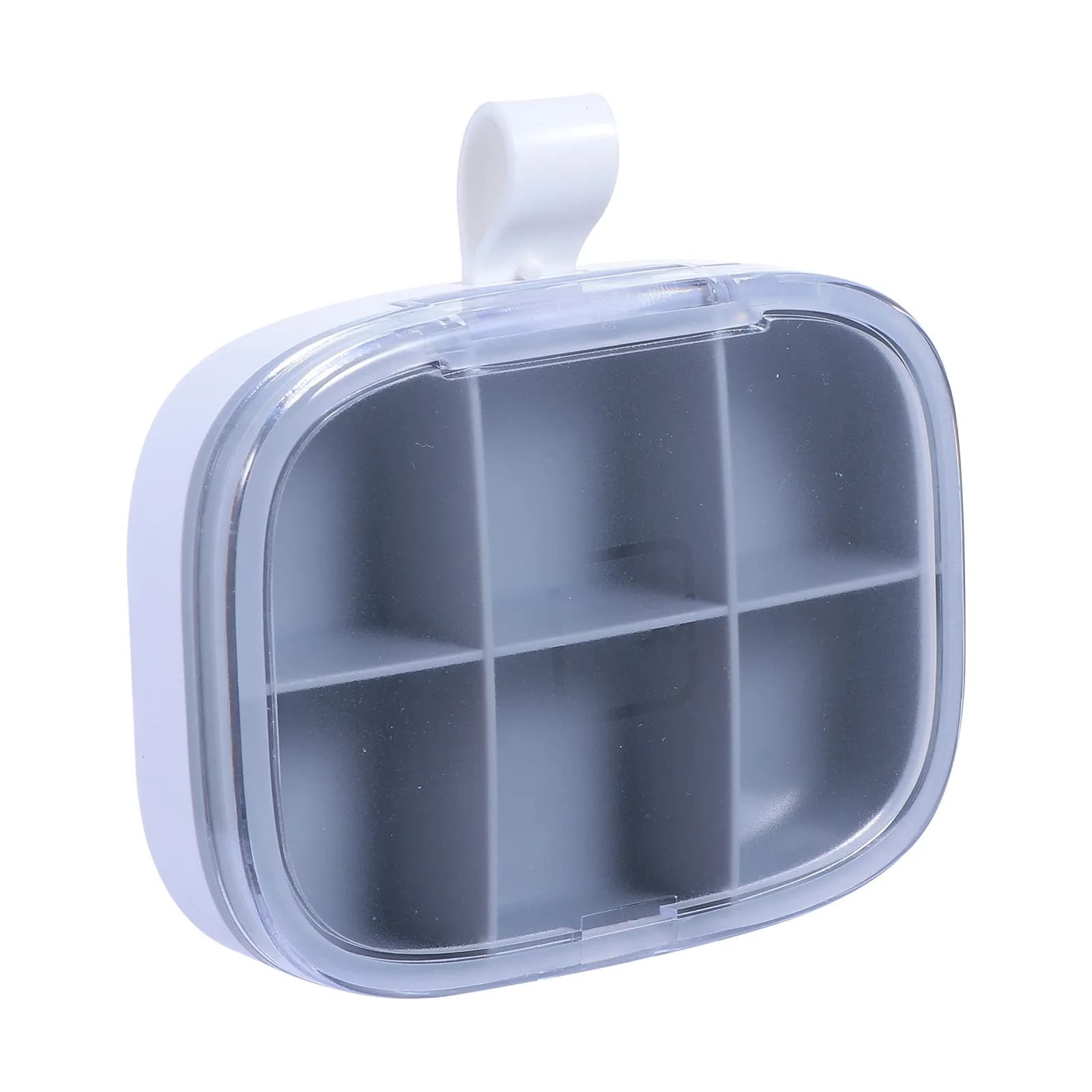 Portapillole Mini a 6 Scomparti, Organizzatore Portatile da Viaggio per Medicinali, Contenitore Sigillato in ABS per Pillole, Vitamine, Integratori, Anelli, Orecchini