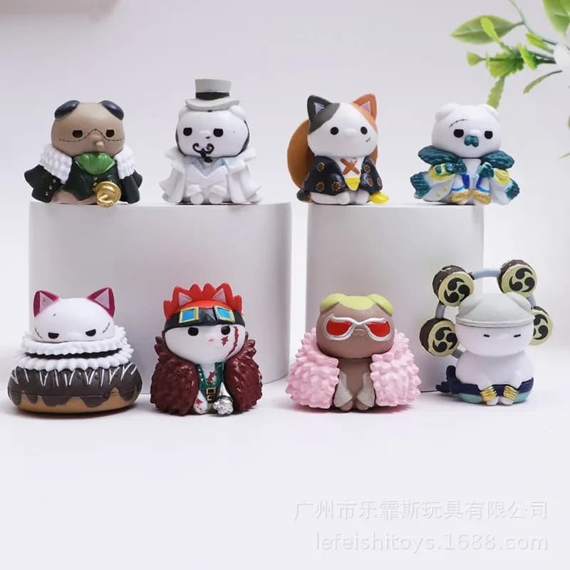 Figure One Piece di Cat Cos, Enel, Doflamingo, Kid, Lucci, 4cm, Mini Bambole Kawaii Divertenti, Modellini per Decorazione Torte