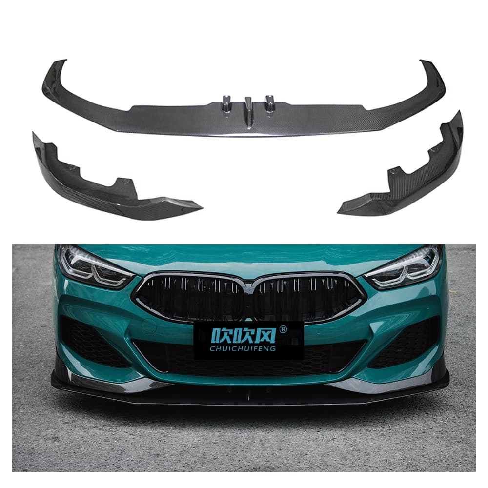 For BMW 8 Series G14 G15 840 850 2019+ AC Style Real Dry Carbon Fiber Universal Rear Spoilers Front Bumper Lip Diffuser Body Kit
