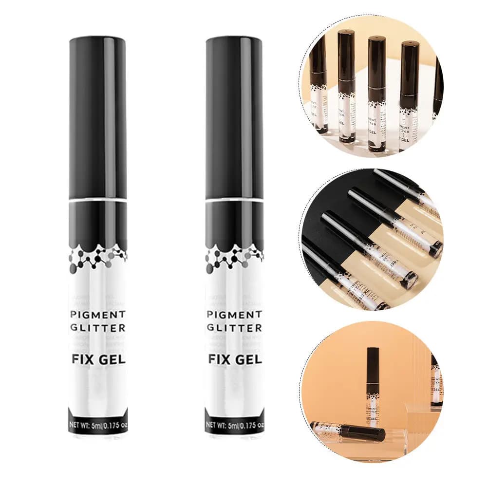 2Pcs Eye Shadow Powder Glue Pigment Backing Gel Fixative for Color Easy Application Compact Travel Friendly