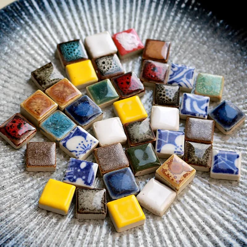 100g 200gDIY Frammenti di mosaico in ceramica a forma di pietra libera irregolare Pezzi di porcellana Materiale fatto a mano Collage Piccoli piastrelle artigianali