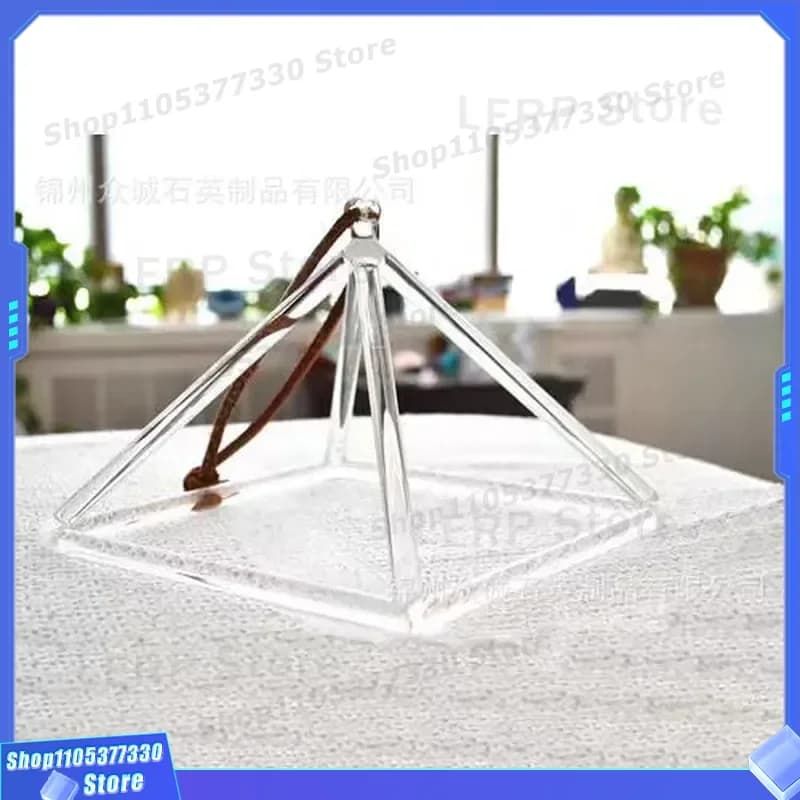 Natural Quartz Crystal Pyramid Sound Healing Instrument Yoga Meditation Music Tripod Stand Percussion Tool for Chakra Balance