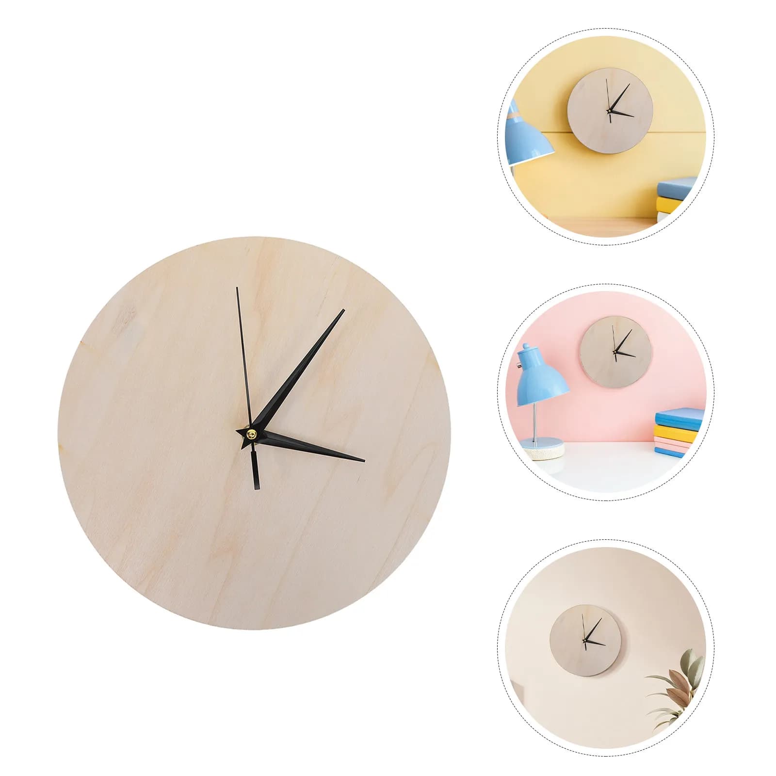 Orologio da Parete in Legno Grezzo da 12 Pollici, Kit Fai-da-Te Rotondo in Legno Naturale Non Finito per Pittura, Disegno, Incollaggio, Artigianato e Decorazione Casa