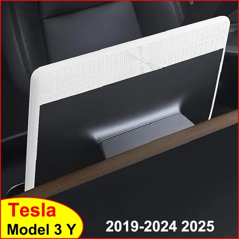 Per Tesla Model Y Juniper 3 Highland 2025 Protezione dello schermo Cornice in silicone Display Bordo di copertura PLAID Navigazione Controllo centrale
