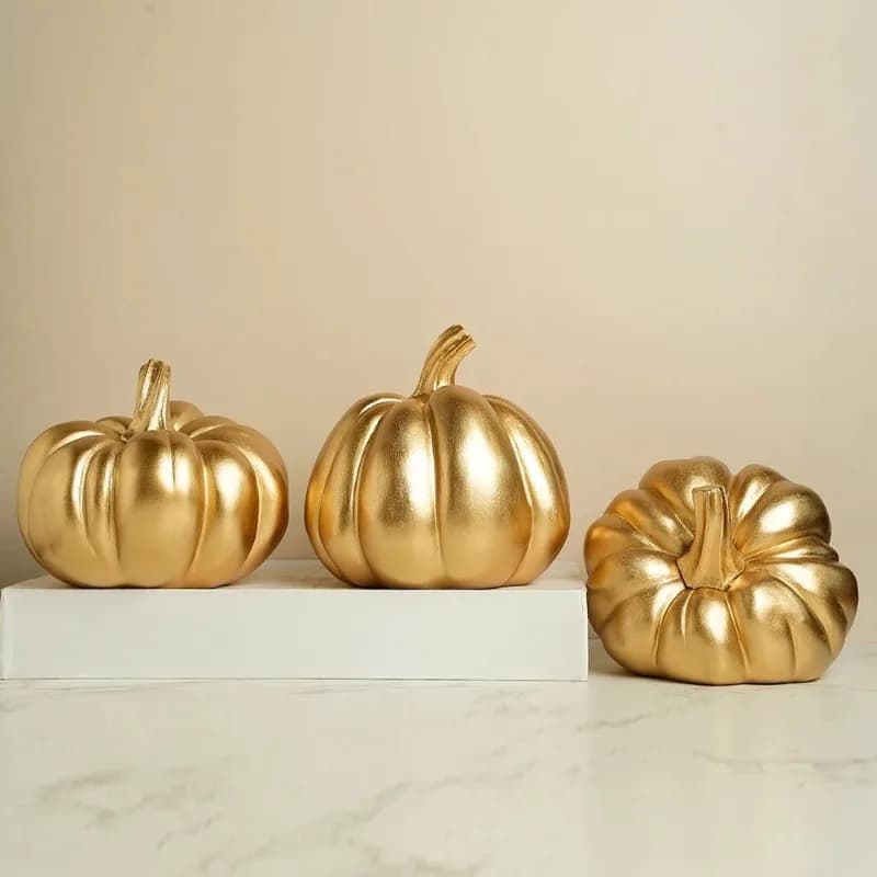 Creative Artificial Large Pumpkin Resin Craft Ornament for Autumn Thanksgiving Decoration, Landscaping Ornament, Statue Ornament