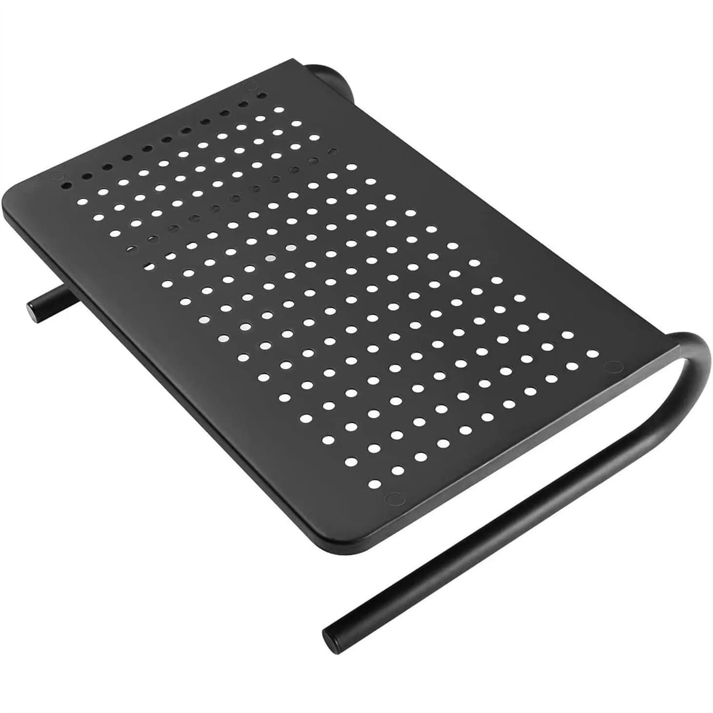 Supporto per Monitor con Piattaforma in Metallo Ventilata e Spazio di Archiviazione da 4 Pollici per Computer, Laptop, Stampante