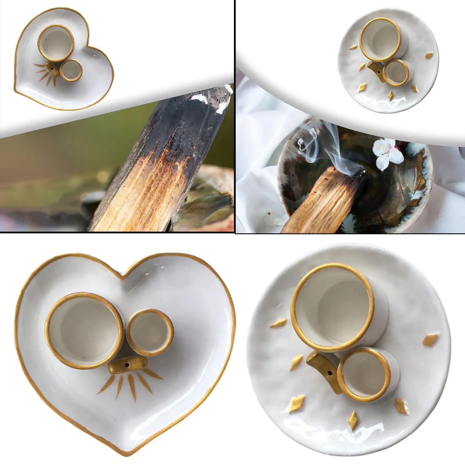 Portaincenso Leggero e Originale in Legno di Palo Santo, Bruciatore di Incenso Portatile da Scrivania, Ideale come Regalo di Compleanno per Sala da Pranzo, Dormitorio, Hotel, Casa di Campagna