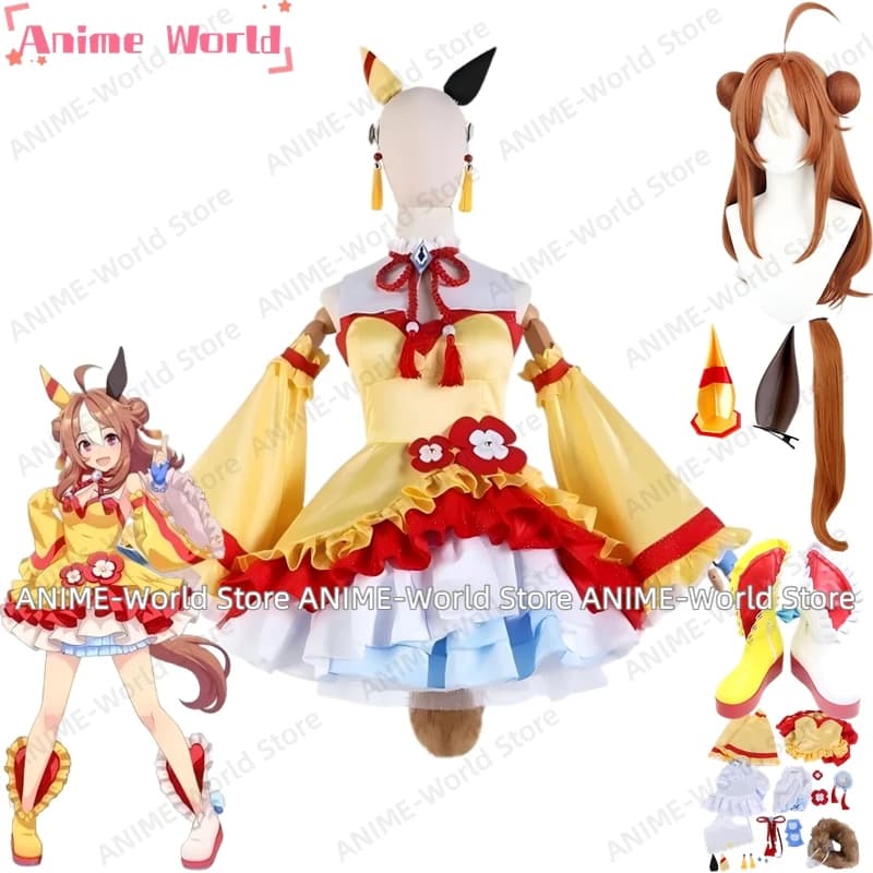 Costume Cosplay Anime Uma Musume Pretty Derby Cover Rickey Customized, Carnival Dress, Wig, Coda, Shoes and Halloween Accessories