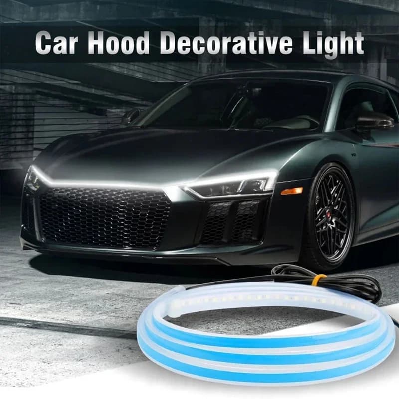 1.8/1.5/1.2M Universale Led Luci del cofano dell'auto Striscia Guida del cofano motore Barra luminosa decorativa Fari automatici Luce di marcia diurna