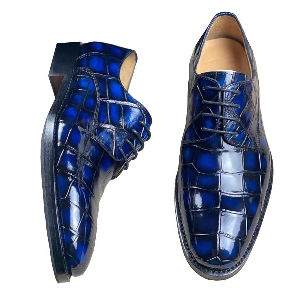 yingshang nuovi uomini scarpe eleganti scarpe formali maschili scarpe di coccodrillo colore pennello blu