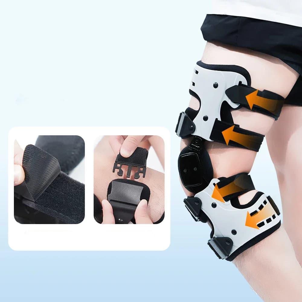 Ginocchiera per sollievo dall'artrite Supporto stabilizzatore ad angolo regolabile Allevia l'artrite e l'osteoartrite Dolore Difetto della cartilagine