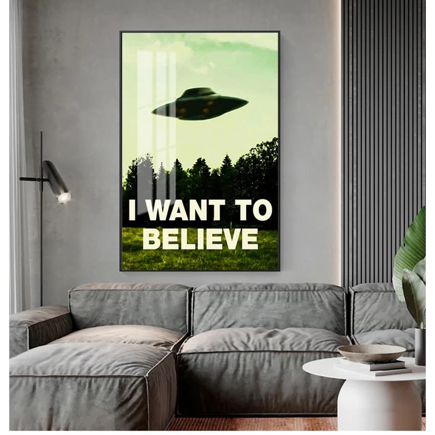 Immagini per la decorazione del soggiorno Nessun cornice Voglio credere X File TV Play Stampe su tela Pittura Poster Wall Art