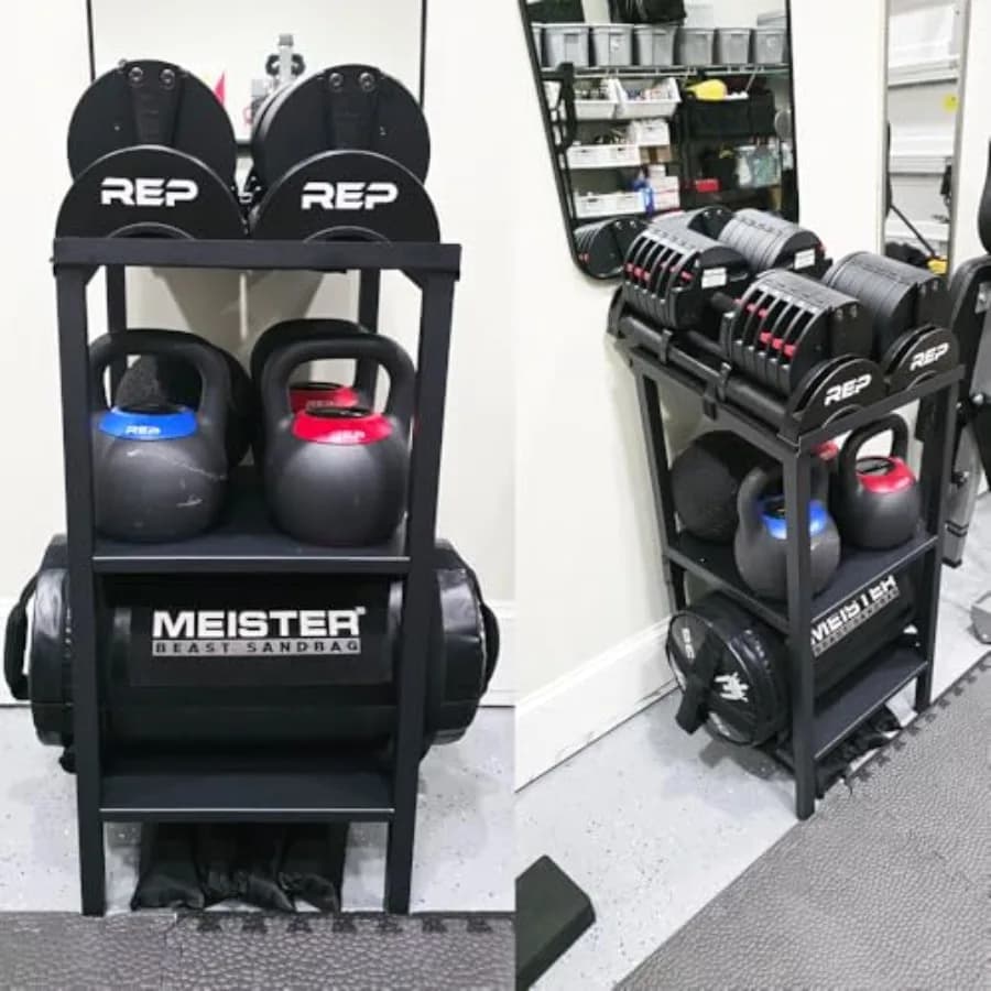 Adjustable Black Support for Hands and Kettlebell for Home Gym with Anti-slip Base, Anti-Rebalt Design and S Space Saving