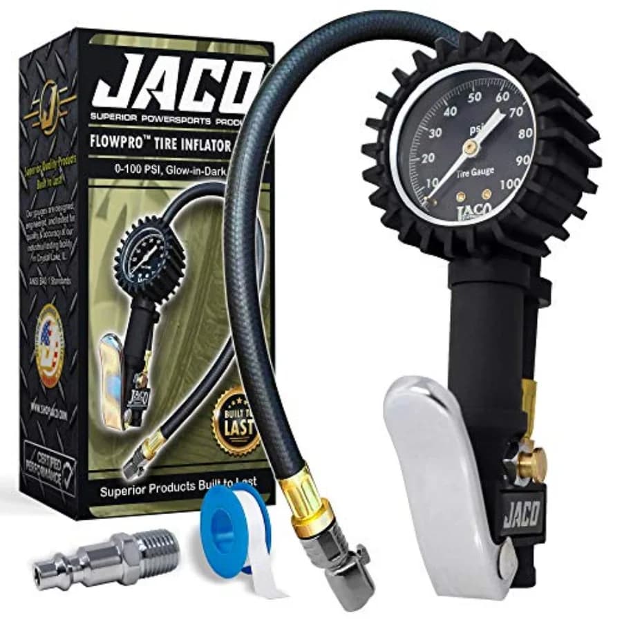 Gonfiatore per Pneumatici JACO FlowPro con Manometro - 100 PSI