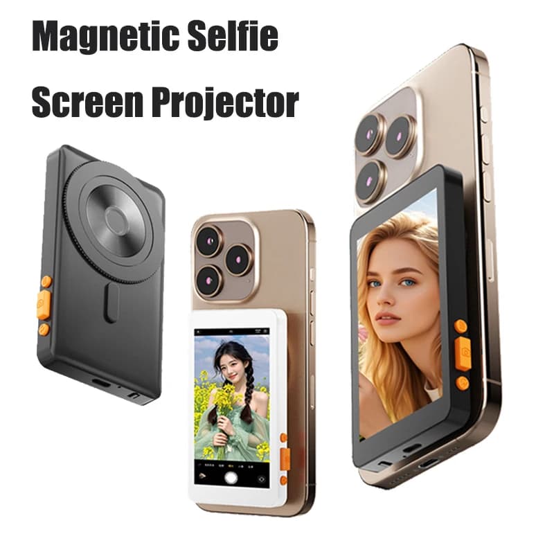Smartphone Monitor magnetico Schermo Telefono Fotocamera posteriore Selfie per Vlog Live Stream Registrazione video Proiettore schermo telefono wireless
