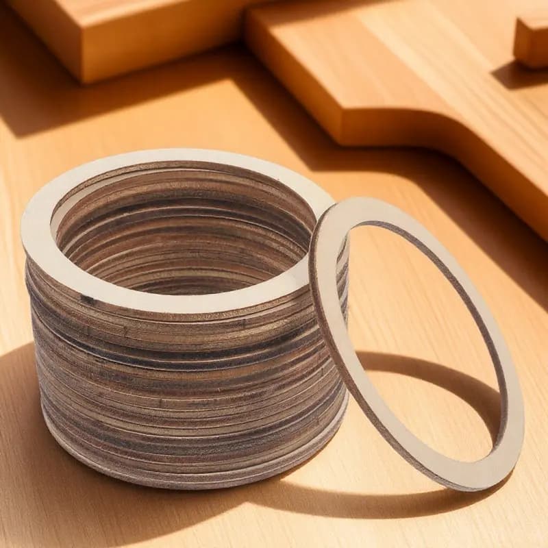 20Pcs Wood Circle Rings Unfinished Blank Wooden Circles for DIY Crafts Jewelry Making Macrame Curtain Decorative Hanging Rings