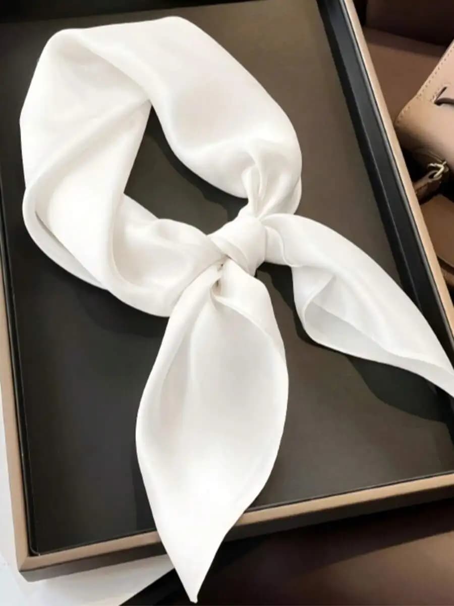 Women's Solid Color Square Silk Scarf, Fashion Versatile Silk Scarf, Multifunctional Hair Band, Waist Belt, Bag Strap