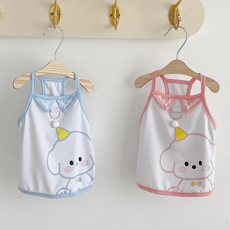 Abbigliamento Estivo per Cani Piccoli, Gilet Imbottito Rosa Blu per Animali Domestici, Costumi per Cuccioli Bassotto XS-4XL, per Razze Piccole e Medie, Accessori per Gatti