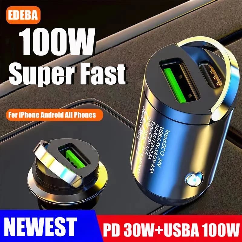 Caricabatteria da auto USB C Dual Ports adattatore PD di tipo C a ricarica rapida per iPhone 13 14 Pro Max 12 11 Mini 8 Plus iPad Huawei Samsung Xiaomi