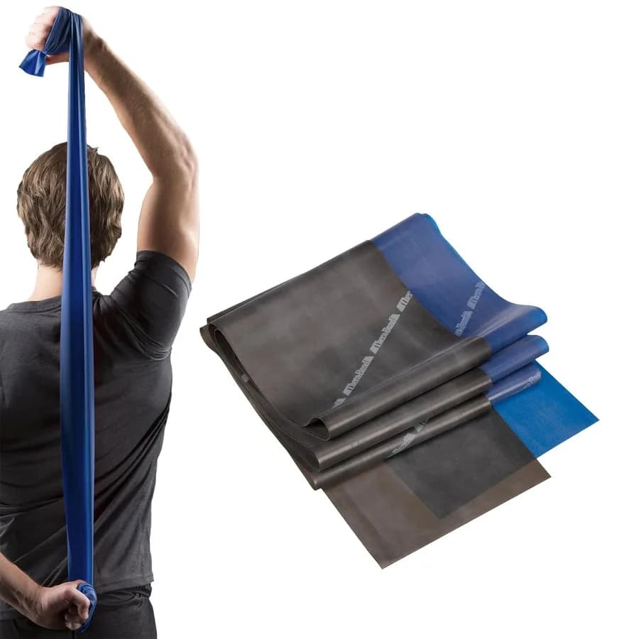 Set di fasce di resistenza, fasce elastiche per esercizi di parte superiore e inferiore del corpo e della base, terapia fisica, 5 piedi, blu e nero, avanzato