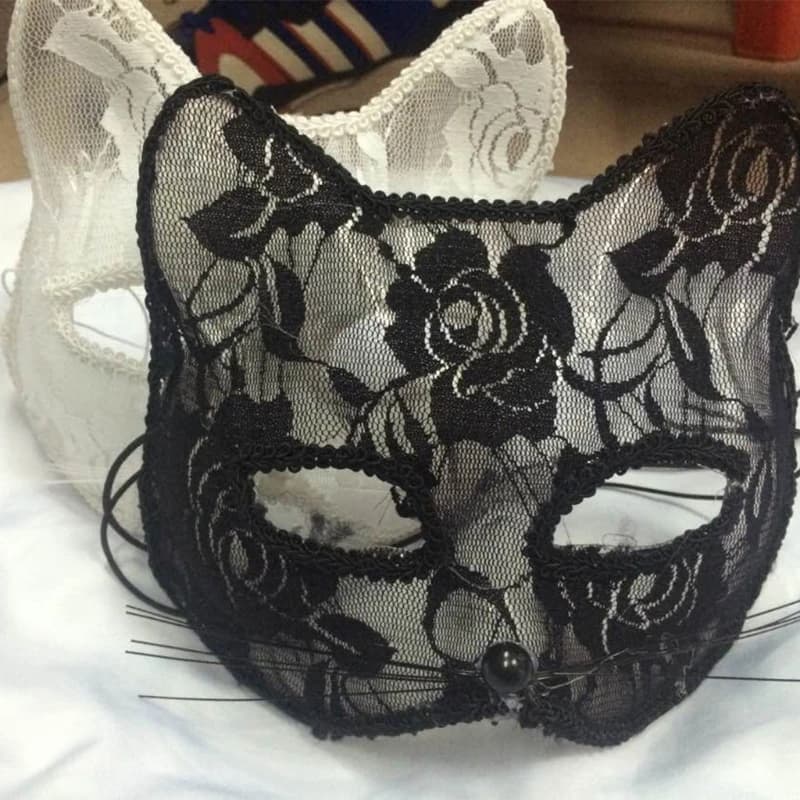 Pizzo Sexy per maschere per il viso di gatto per le donne maschere per feste per adulti Masquerade maschera di pizzo animale maschere di Halloween