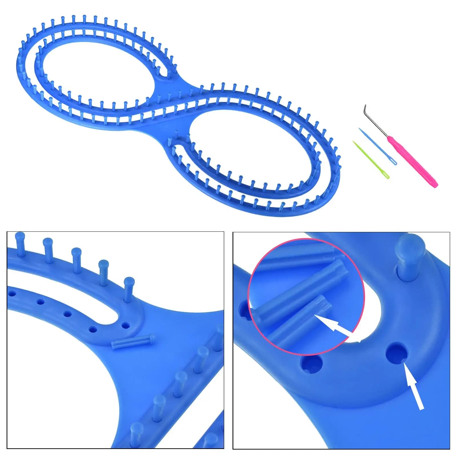 Loom Weave Tool Kit Plastic Knitting Board with Crochet for Craft Materials Sewing Accessories