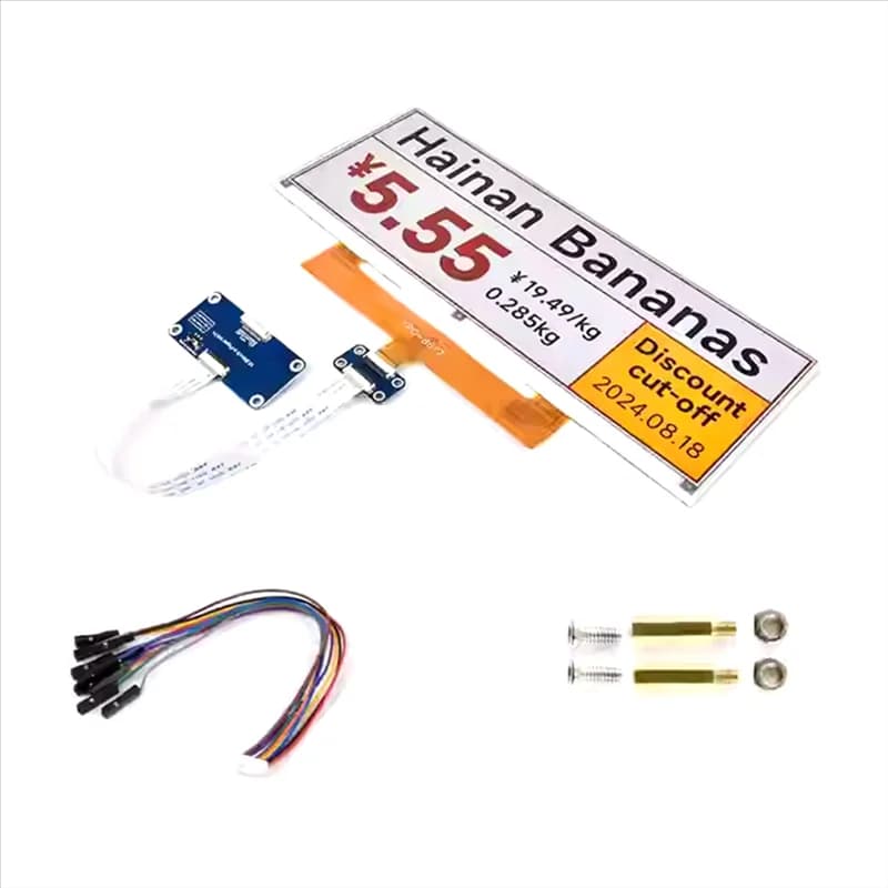 E-Paper Display from 10.85 Inches for Raspberry Pi, SPI Interface, High Resolution 1360x480, Lightweight and Low Energy Consumption
