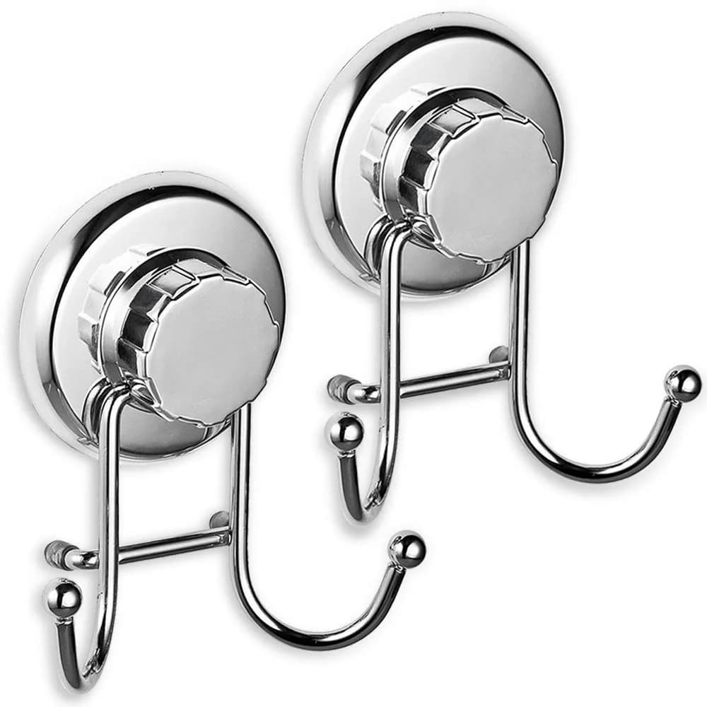 Confezione da 2 potenti ganci a ventosa sottovuoto per asciugamani, accappatoi e ganci in luffa in acciaio inossidabile per bagno e cucina