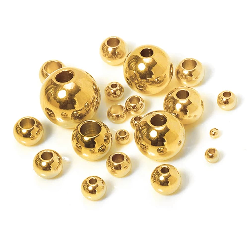 No Fade 100 pezzi di perline rotonde color oro perline distanziatrici in acciaio inossidabile e separatori di perline per bracciali collana creazione di gioielli fai da te