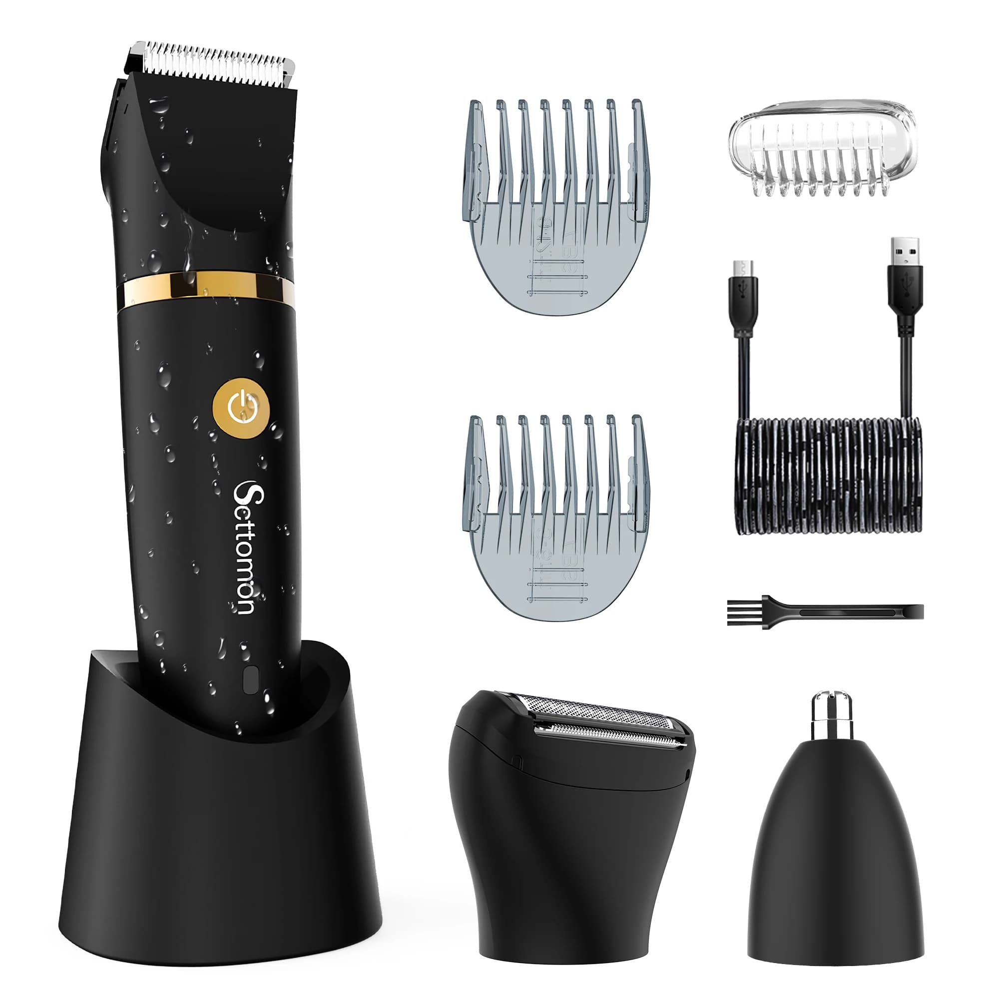 HATTEKER Haircut Professional Haircut LCD Display Men's Haircut Washable Haircut Barber Cutters Waterproof