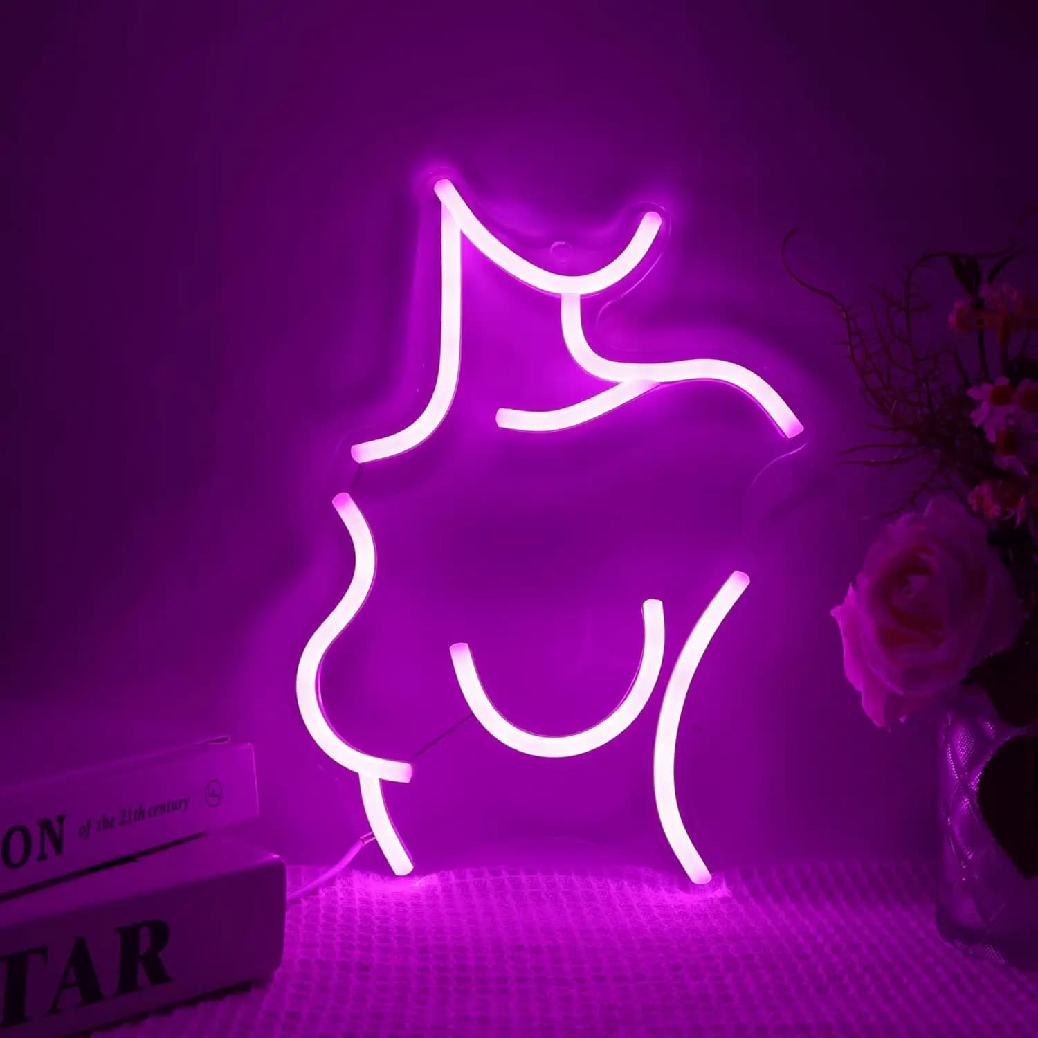 Insegna al neon personalizzata Insegne luminose al neon a LED Luce notturna per il corpo della signora rosa per vari spazi Home Cafe Bar Club Arredamento della camera da letto