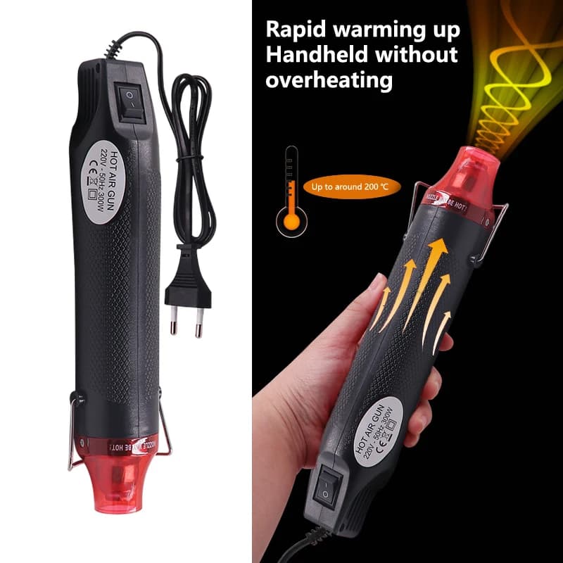 Pistola Termica Elettrica 220V 300W con Supporto per Imballaggio Termoretraibile, Fai-da-Te, Artigianato e Riparazioni