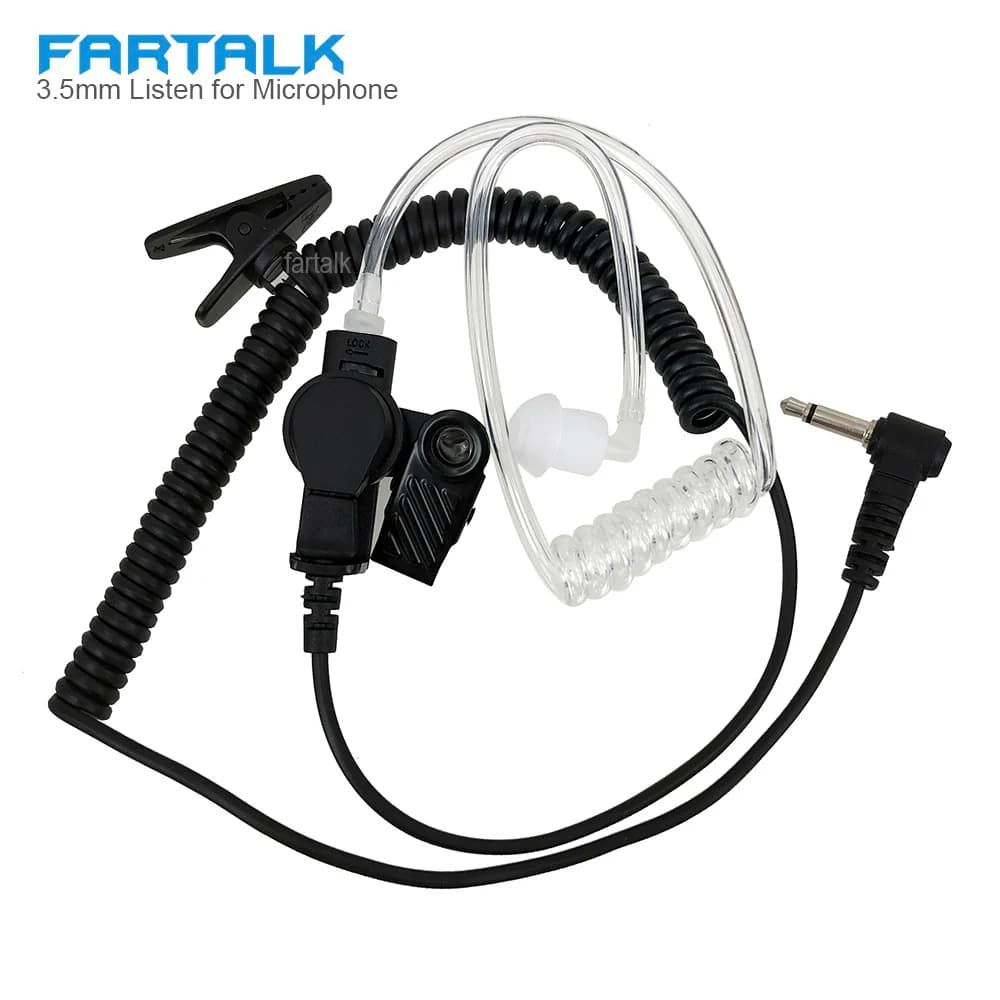 Walkie Talkie 3.5mm singolo ascolto auricolare per altoparlante Radio microfono compatibile telefono 3.5mm