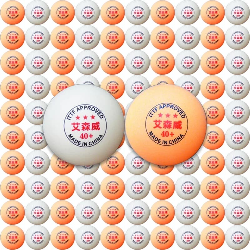50 pz 1/3 Stelle Palline da Ping Pong ABS D40 + Palline da Ping Pong con Cucitura Palline da Allenamento da Competizione di Alta Qualità Approvato ITTF