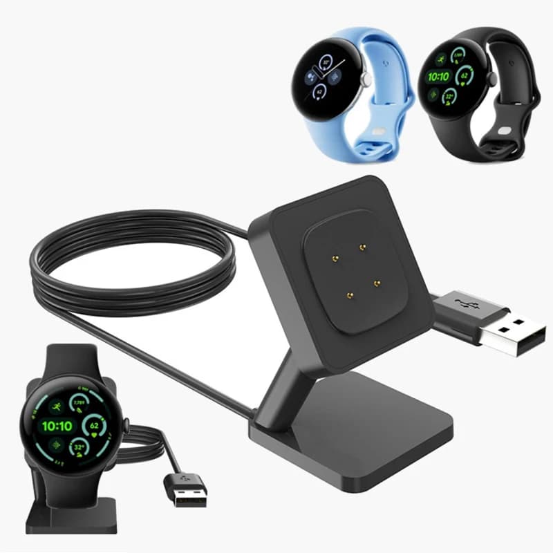 Caricatore da tavolo Cavo di ricarica USB Supporto adattatore di ricarica dock per Google Pixel Watch 3/2 Smart Watch3 Watch2 Accessori