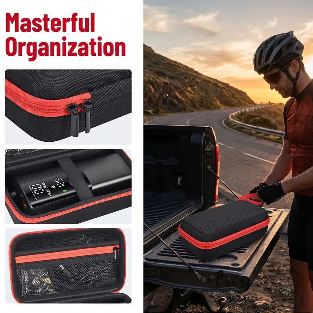 Custodia Rigida per Avviatore d'Emergenza Auto, Borsa Antiurto in EVA per Avviatore Portatile, Scatola Impermeabile e Resistente alla Pressione