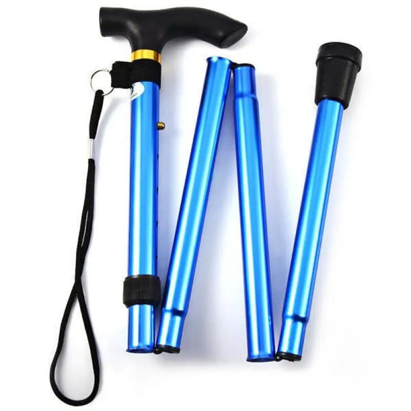 Metal Folding Walk Stick, Telescopic Stand for Hiking and Trekking, Aluminum Alloy for Seniors