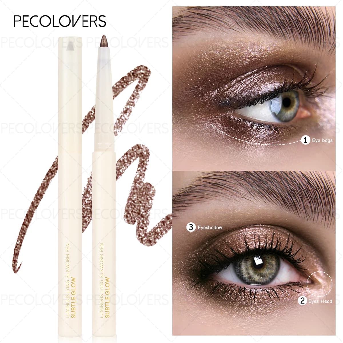 Illuminante Naturale per il Viso, Illuminante per Occhi, Stick Ombretto Scintillante