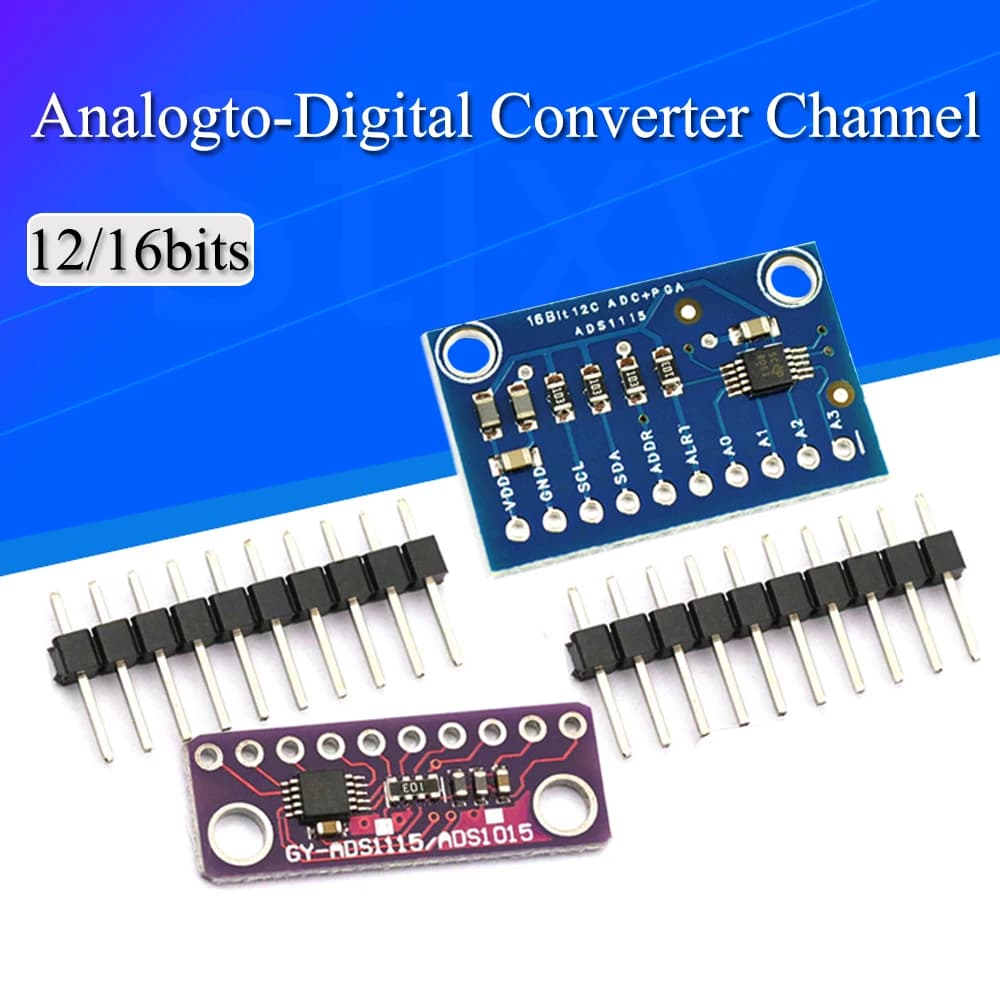 Modulo ADC 4 canali I2C ADS1115 ADS1015 a 12 bit 16 bit con amplificatore di guadagno Pro da 2,0 V a 5,5 V per Arduino RPi