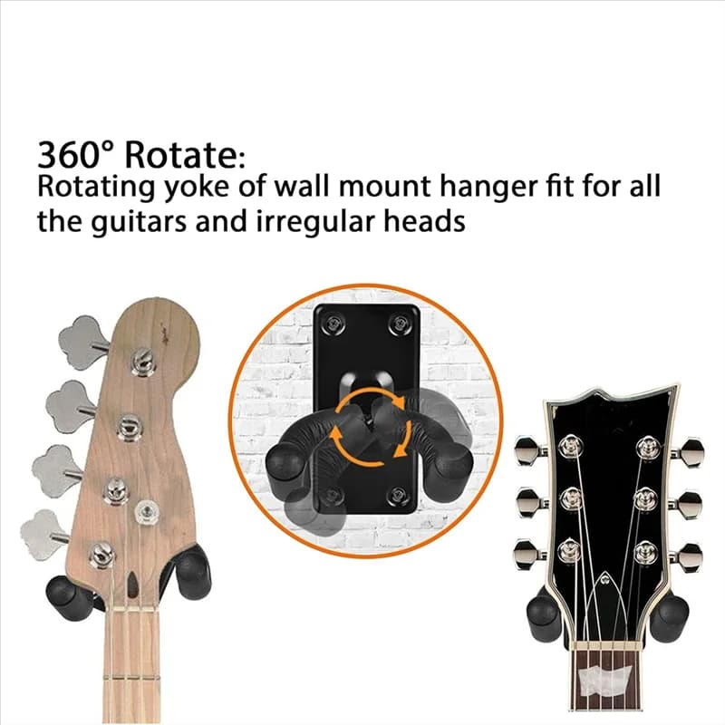 Robusto gancio per chitarra con montaggio a parete per chitarra acustica, banjo, basso, elettrica e ukulele-AT20