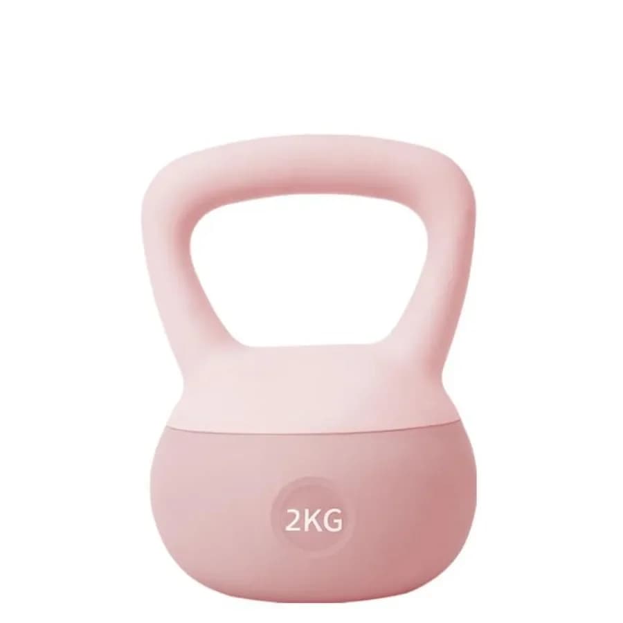 Home-use soft kettlebell for squats and strength training: silicone-coated, black, non-slip grip and ergonomic handle